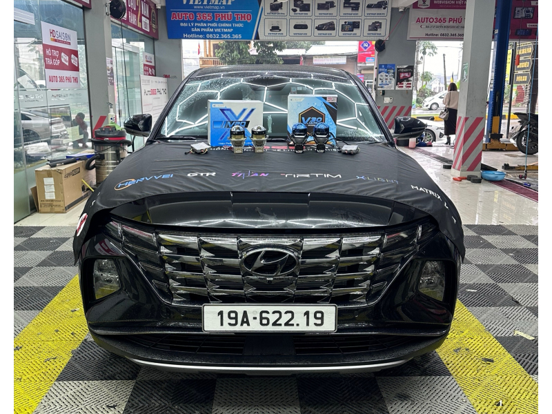 Độ đèn nâng cấp ánh sáng bi led V30, laser V20L tăng sáng cho hyundai Tucson